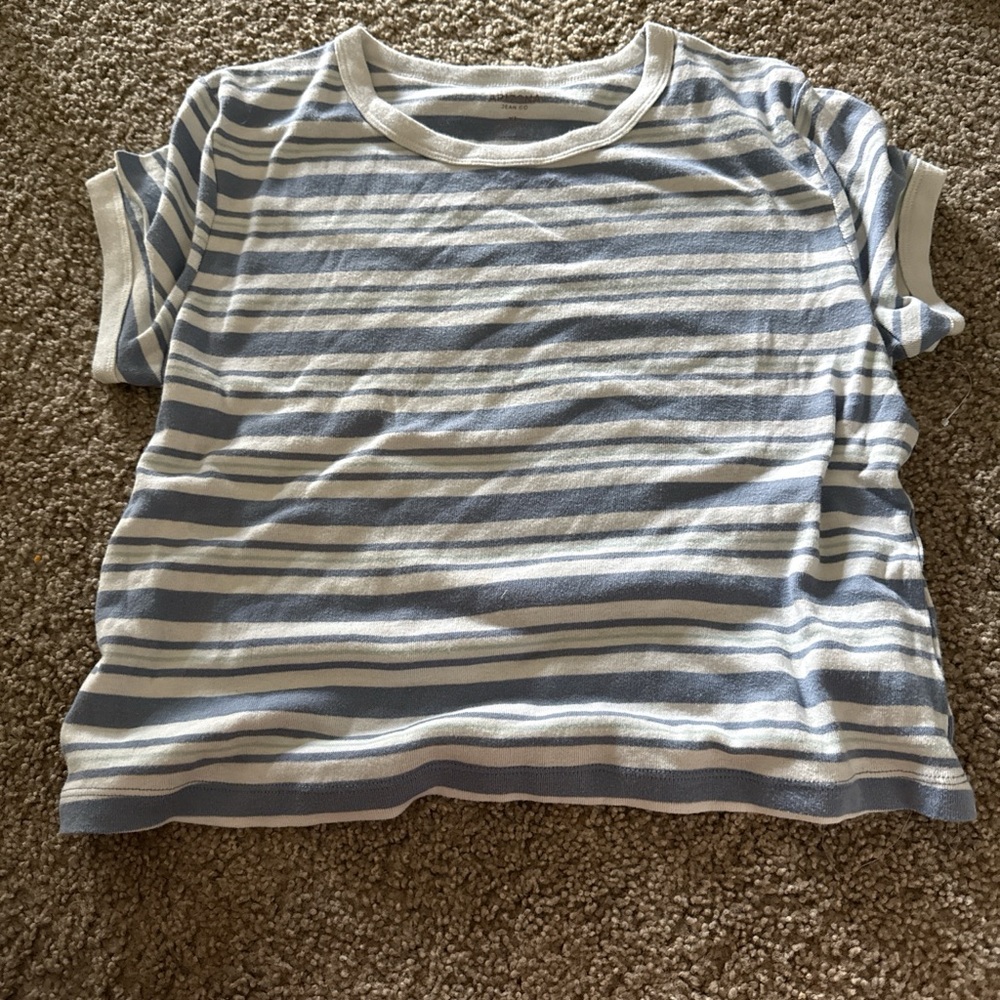 Blue and White Striped T-Shirt